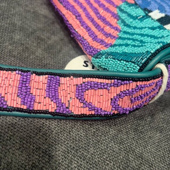 Staud Tommy Beaded Shoulder Bag Acid Swirl - Picture 10 of 14